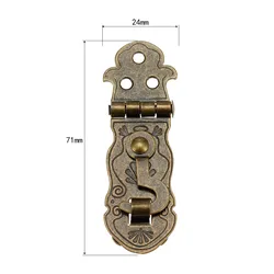 1Pc Antique Bronze Wooden Box Toggle Lock Box Buckles Latch Clasp Pattern Carved Flower Book Lock Tone 71x24mm