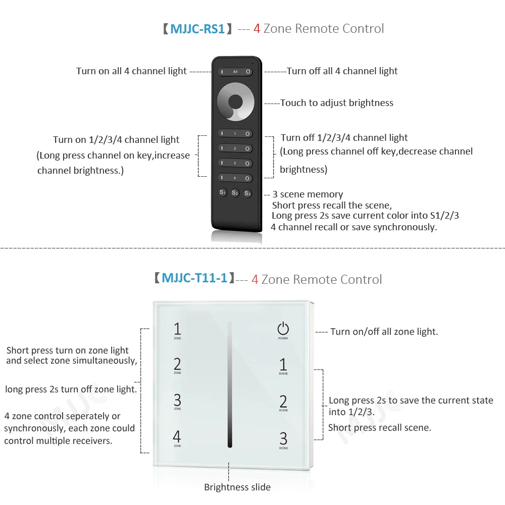 V1-L LED Dimmer DC 12V 24V Dimmer continuo Controller Wifi Wireless Remote Single Color LED Strip Light Push Dimmer