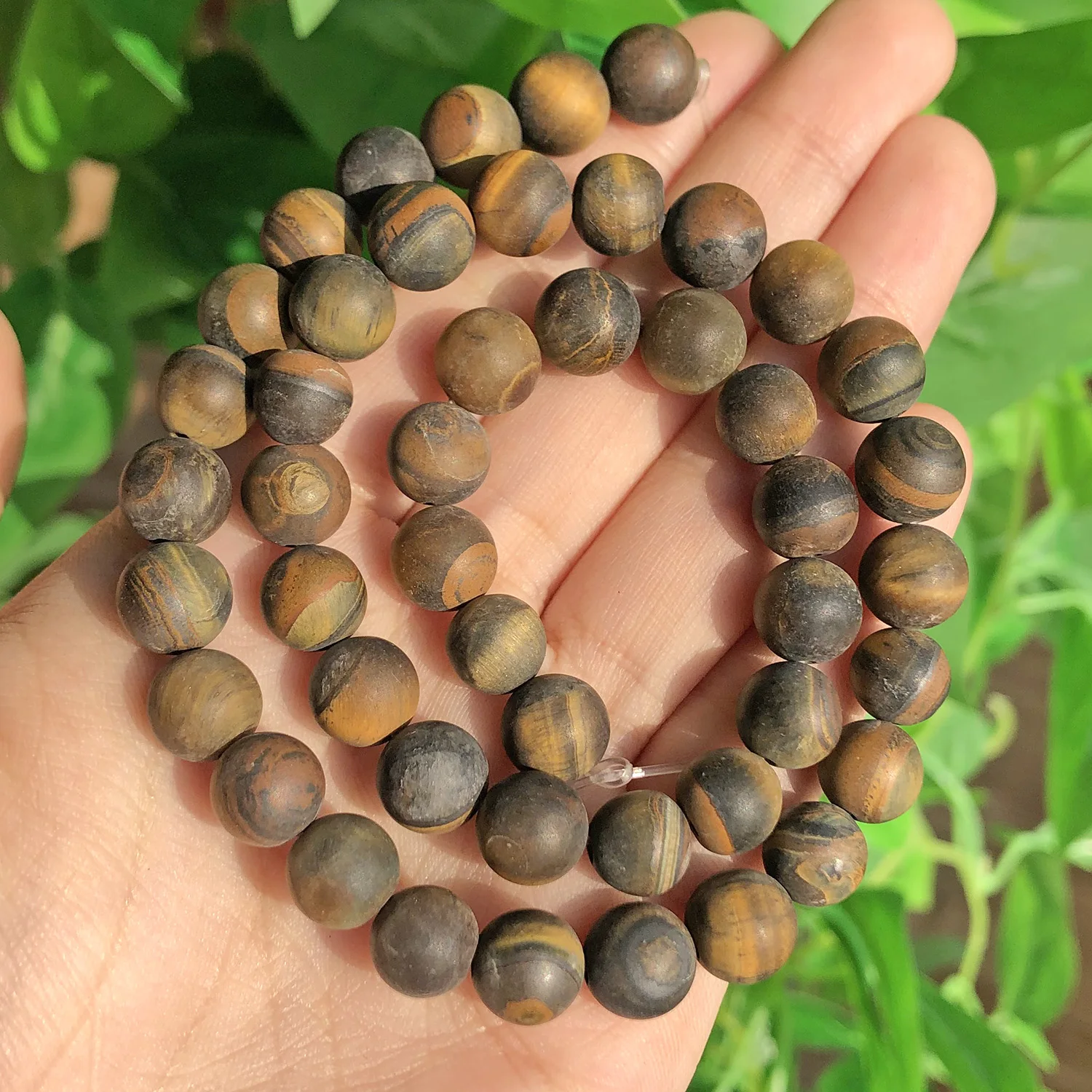 Natural Matte Tiger Eye Beads Frosted Round Loose Spacer Stone Beads for Jewelry Making Diy Handmade Bracelet 4 6 8 10mm 15inch