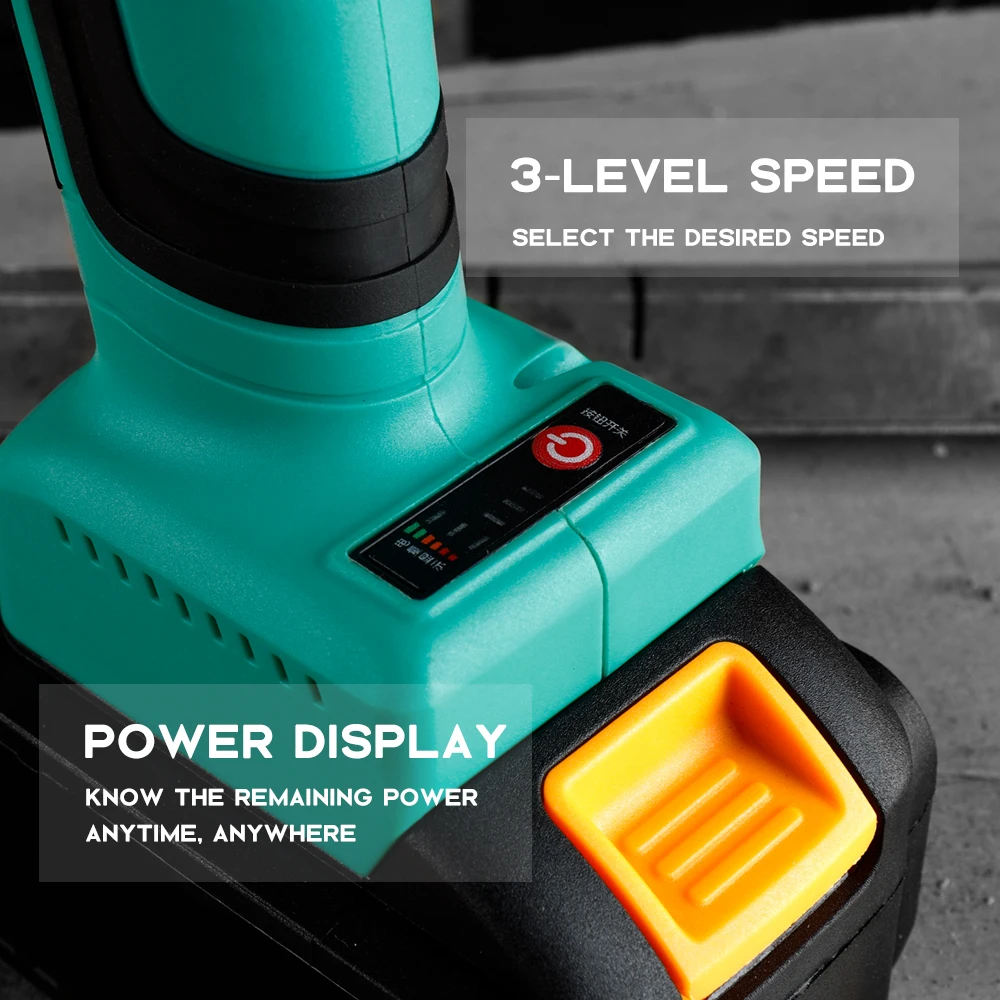 3 Speed Adjustable Polishing Brushless 21V Wireless Electric Angle Grinder Cordless Rechargeable Lithium Battery Cutting Machine