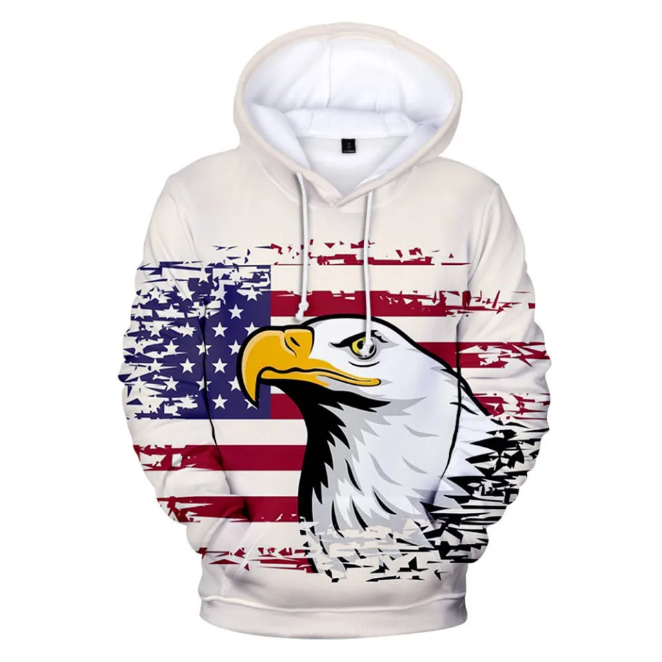 

American Flag Hoodie Men Fashion Oversized Hoodies Women Sweats Coat Usa Flag Hooded Sweats Pullovers Women's Clothing Gifts