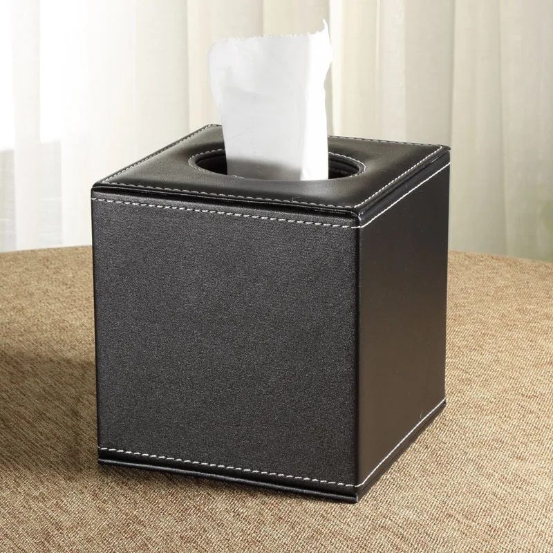 Marble Pattern Leather Square Tissue Box