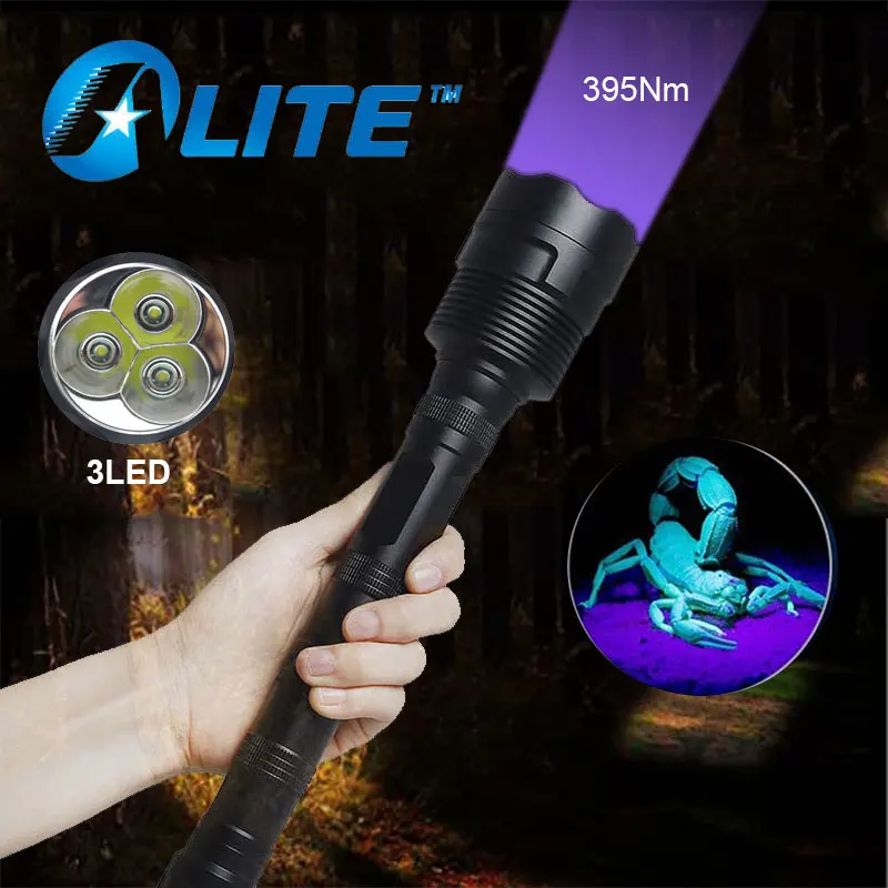 TMWT The Most Powerful 18W 3ELD Handheld Ultraviolet Flashlight 395nm Black Light UV Torch Light Lantern For Catch the scorpion