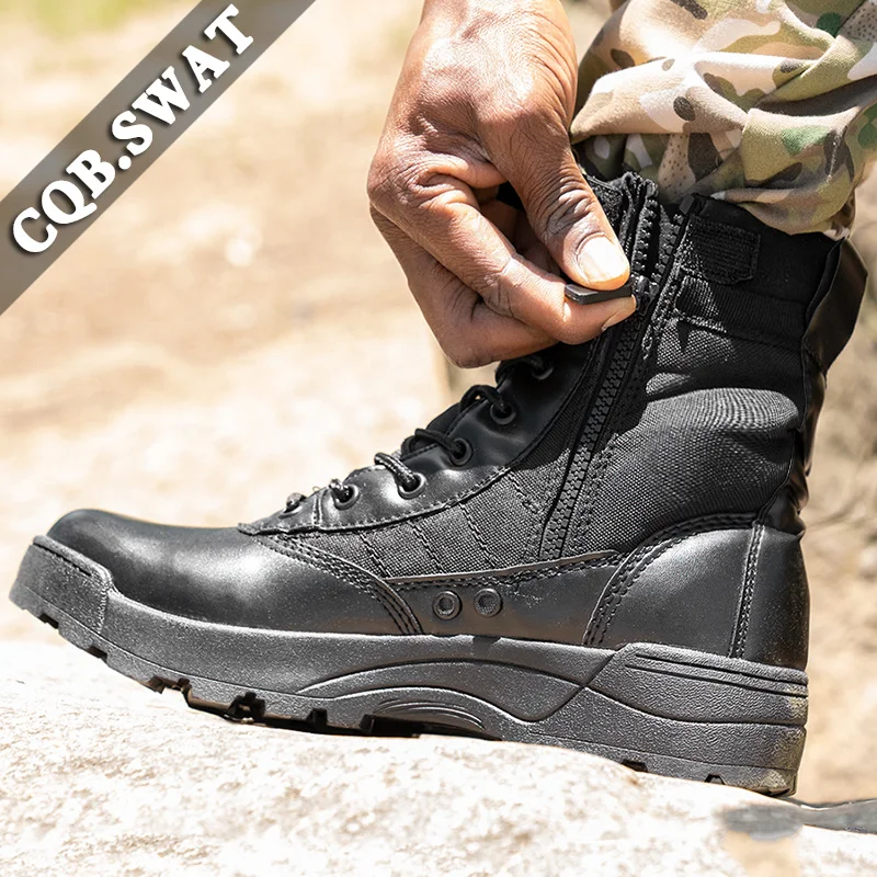 Autumn high top breathable Combat Boots Men's tactical desert land as training wear resistant mountaineering boots