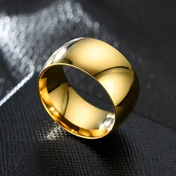 Nome personalizado texto 12mm naver fade clássico anéis de casamento cor ouro anel de aço inoxidável para homens e mulheres jóias