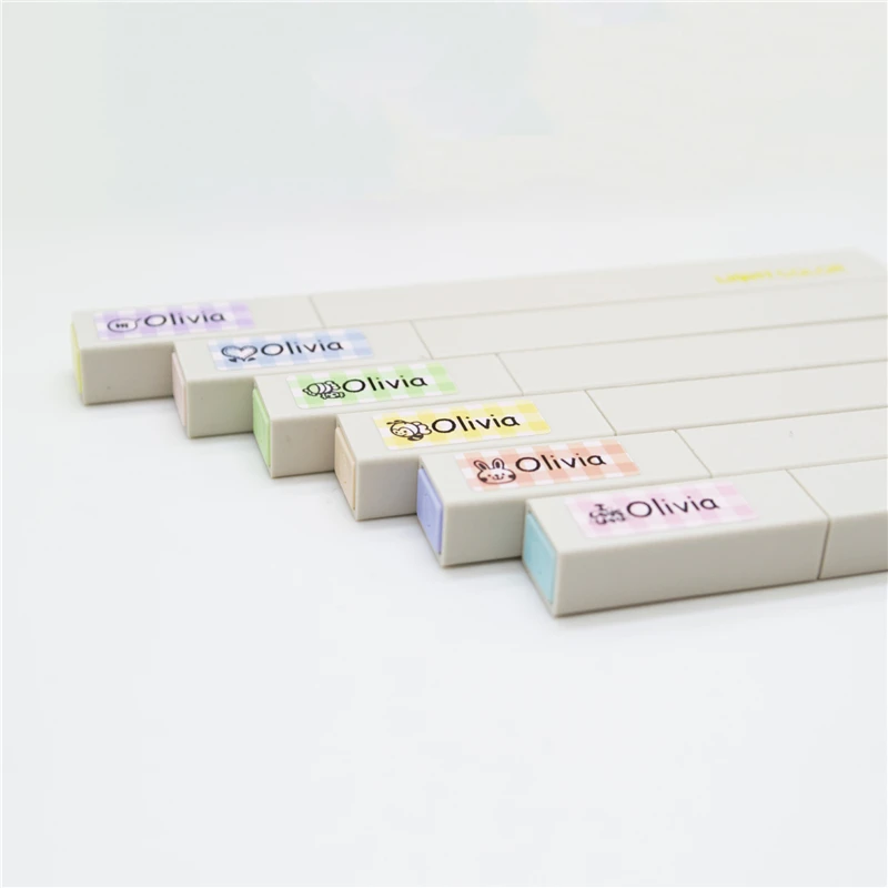 Pegatinas de nombre personalizadas de Color arcoíris, Multicolor, impermeable, etiqueta escolar, calcomanía de nombre personalizada, multiusos, colorido
