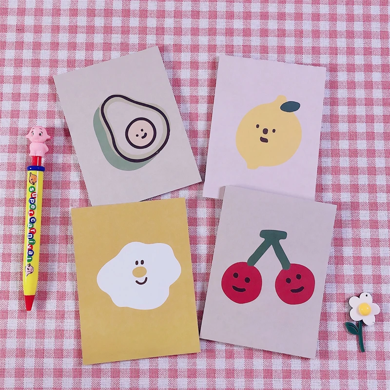 Cute Avocado Cherry Lemon Memo Pad Portable Notepad Daily Message Sticky Notes School Office Supplies Stationery