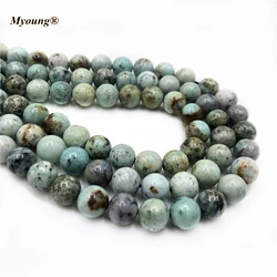 2Strands/Lot Natural Genuine Peru Chrysocolla Round Stone Beads,Phoenix Turquoises DIY Necklace Bracelet Loose Beads  MY210488