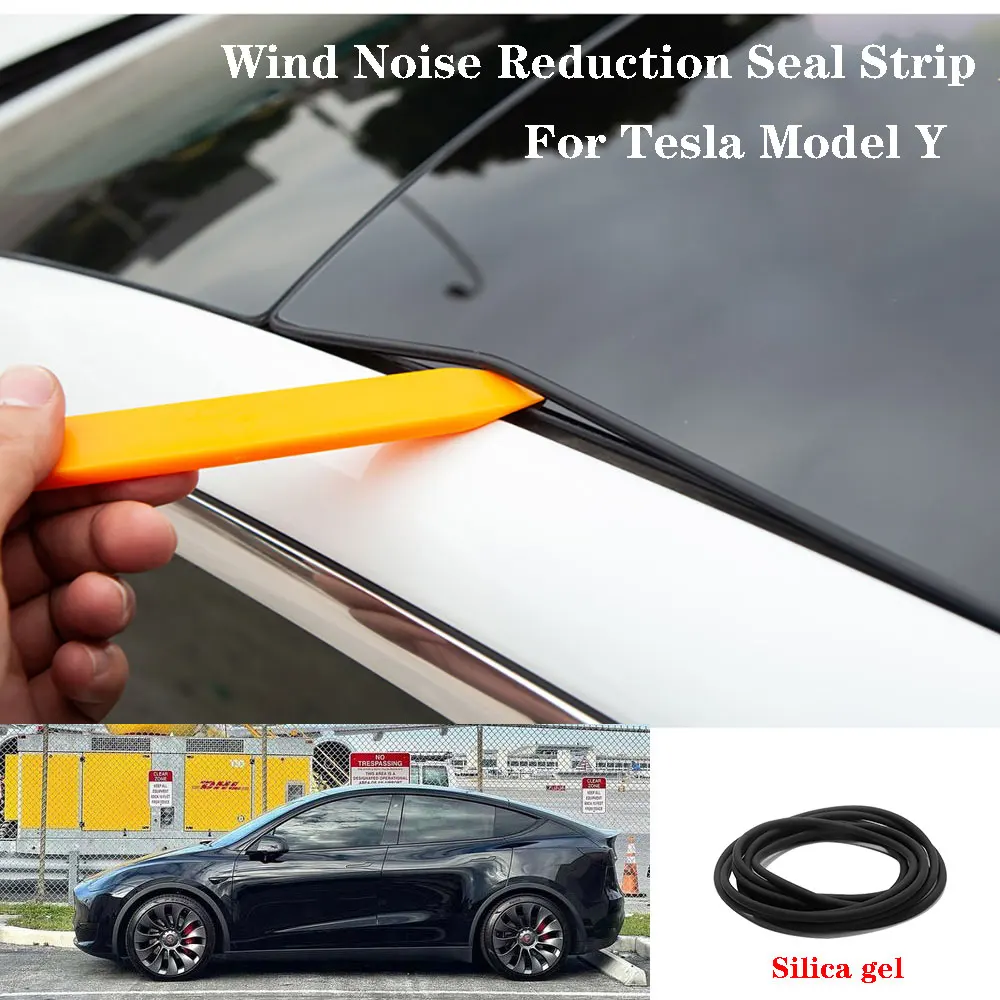 

For Tesla Model Y 3 Silica gel Wind Noise Reduction Seal Strip Sunroof Version 2 Dampening For model 3 2017-2023