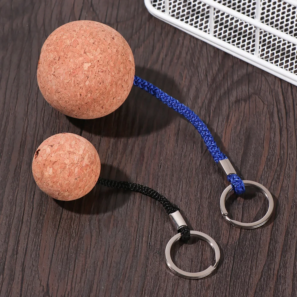 

1pc 53mm/35mm Cork Ball Keychain Floating Buoy Key Chain Holder for Water Sports Beach Travel Fishing Diving Rowing Boats 2021