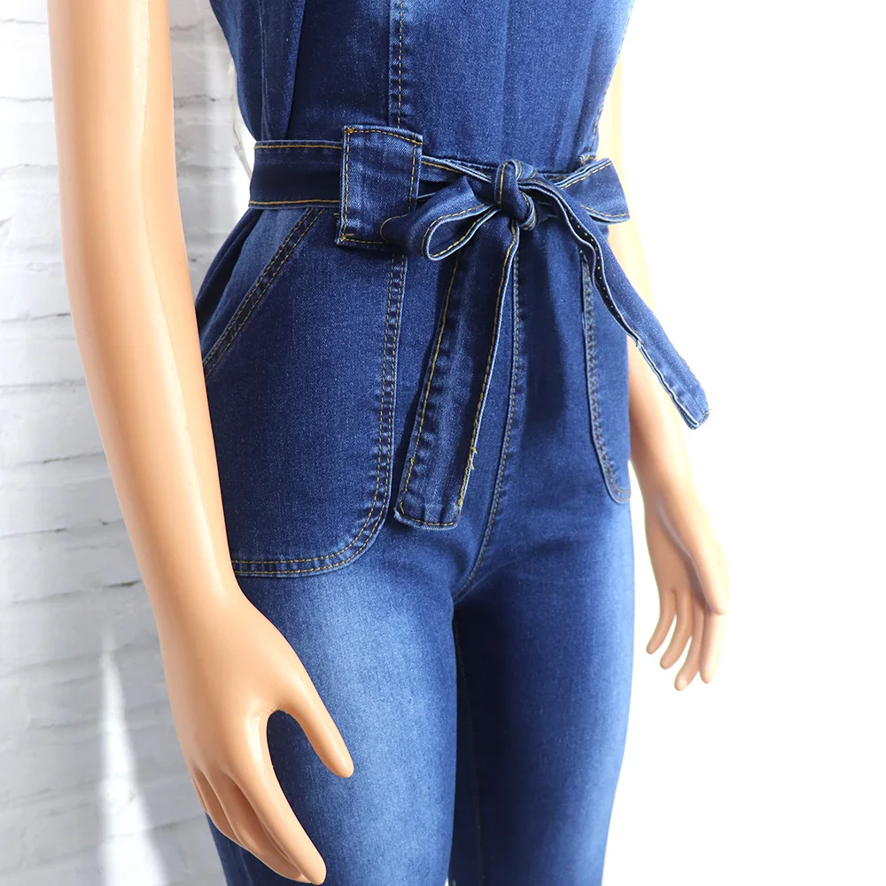 African mom jeans fashion tube top stretch one-piece jeans European and American Russian quality jeans