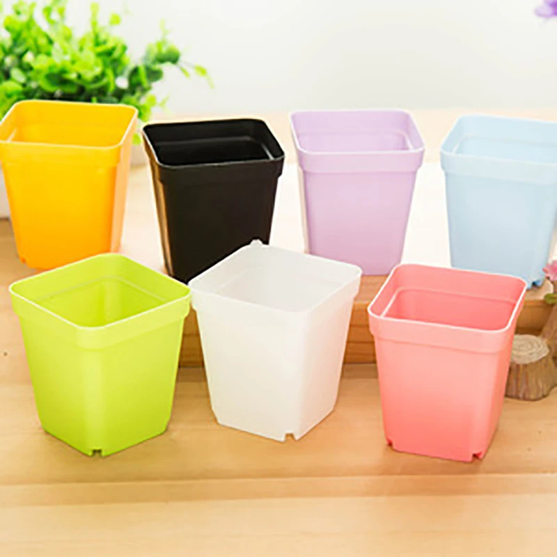 10Pcs 7 colors avilable plastic gardening seedling Desktop potted plant succulent flower pot Decorative pots garden Small Pots