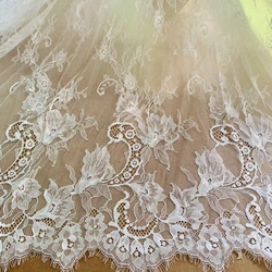 3 Meters Long Flowers lily Lace Fabric Elegant Lace Material Off White Lace for crafts Sewing Material 3 Meters