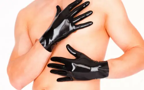 

1.0mm heavy latex gloves XL size black color