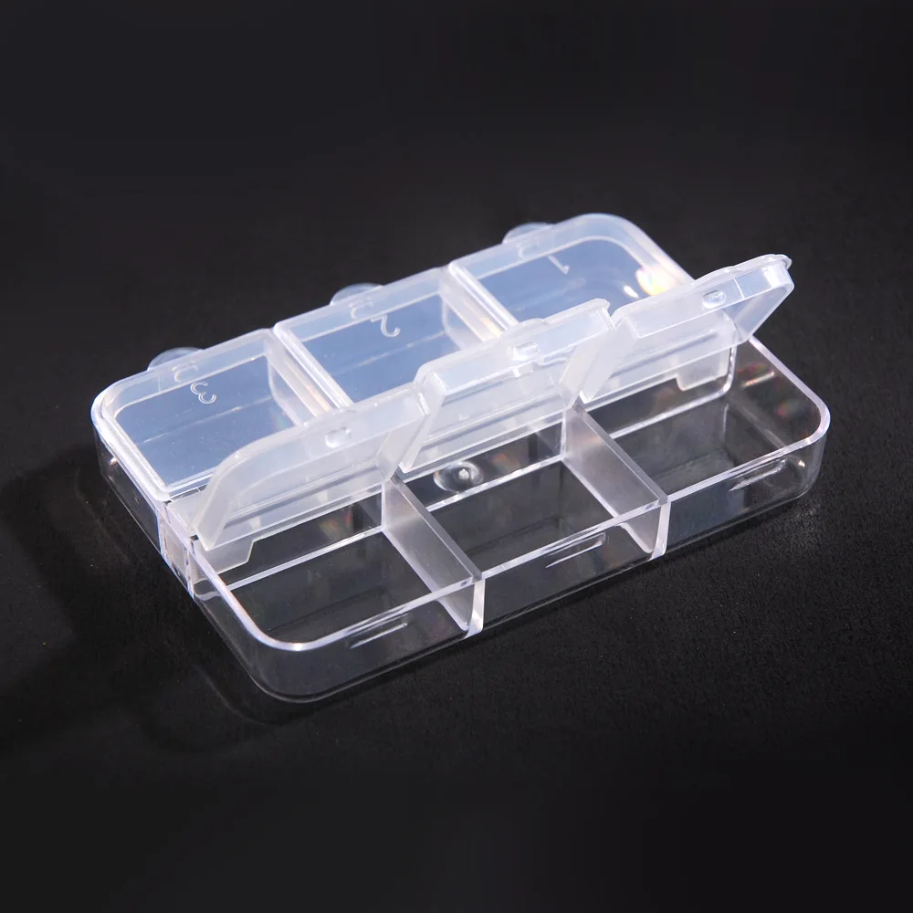 Six Grid Plastic Bottles Beads Portable DIY Tool Nail Art Jewelry Accessory beads stones Crafts case Organizer Container Storage