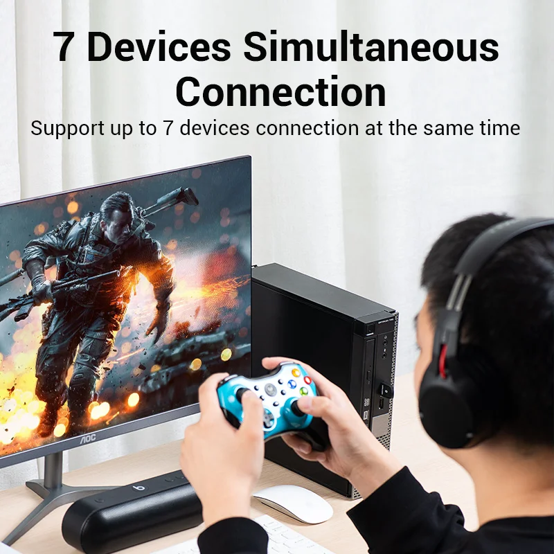 Vention USB Bluetooth 5.0 Win8/10 Drive Free Adapter for PC Mouse Keyboard Wireless Transfer Receiver Transmitter Dongle