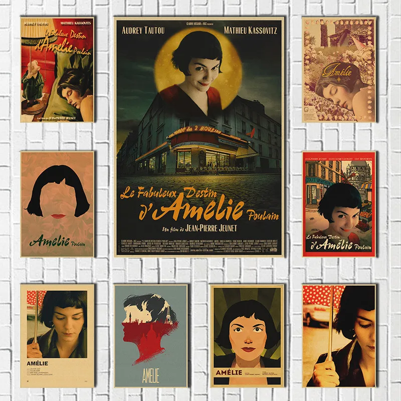 Amelie Classic Movie poster retro Kraft wall Paper Wall vintage poster wall stickers Decorative Paintings