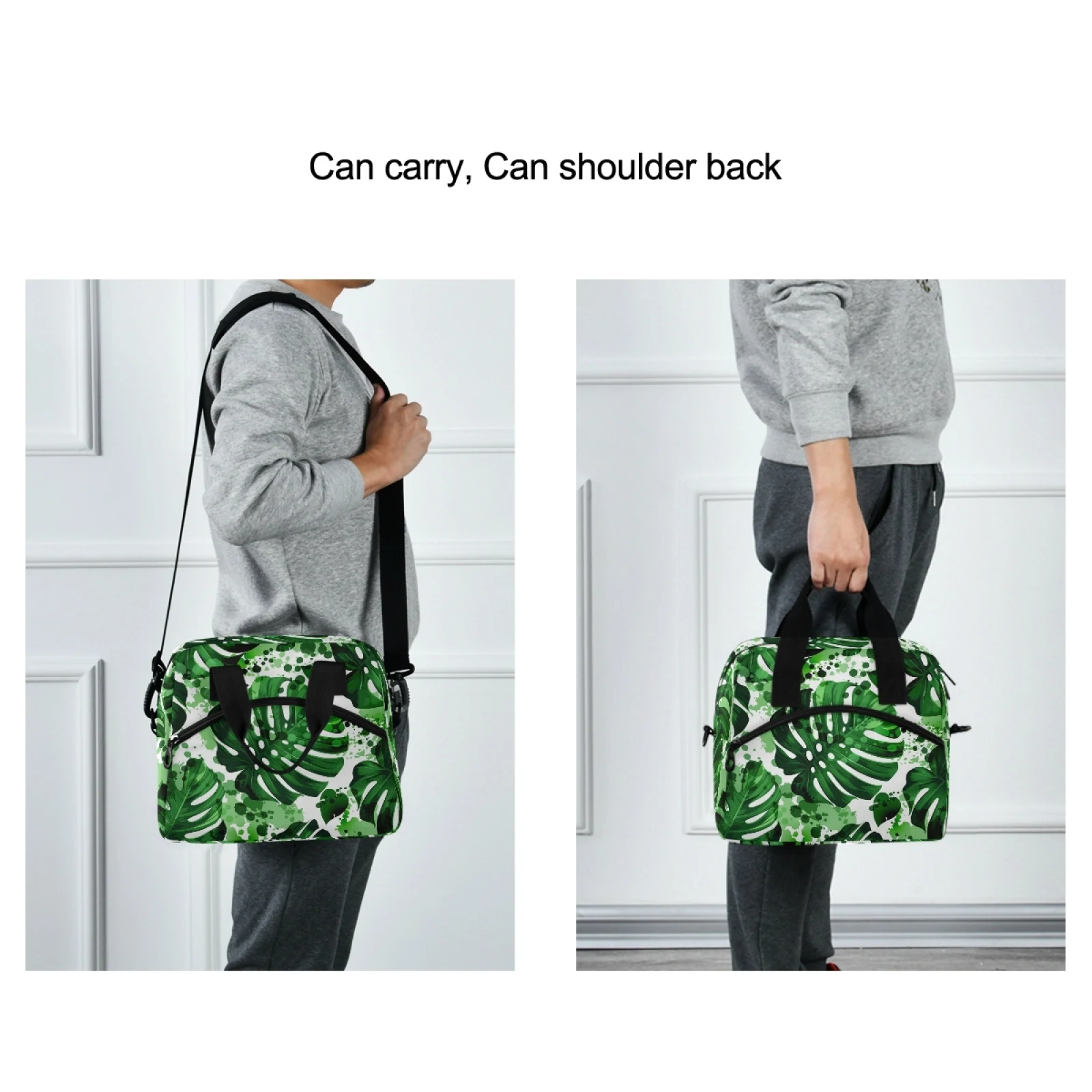 Fashion Lunch Bag Tropical Palm Leaves Print Multicolor Cooler Bags Women Hand Pack Thermal Breakfast Box Portable Picnic Travel