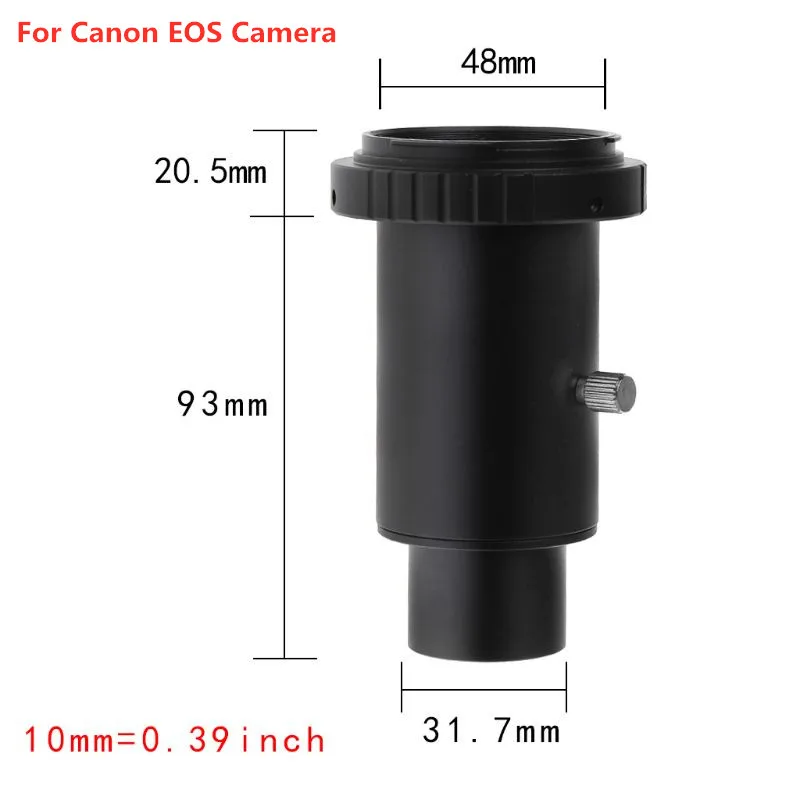 Aluminum T2 Adapter Telescope Extension Tube 1.25 inch Telescope Mount Adapter Thread T-Ring for Canon EOS /Nikon DSLR Camera