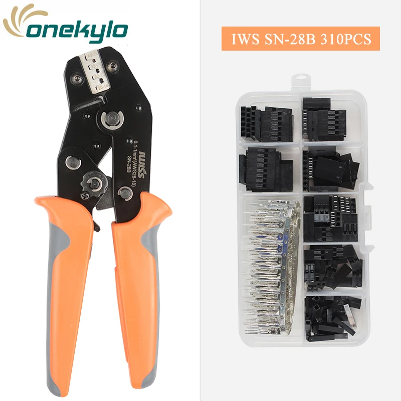 IWISS SN-28B 310pcs Dupont crimping pliers  Wire Jumper Pin Header Connector Housing Kit Male/Female Crimp Pins Terminals set