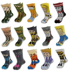 Cartoon and Animation Fashion Trend Men and Women Socks Autumn and Winter Street Style  Middle Tube Skateboard Socks