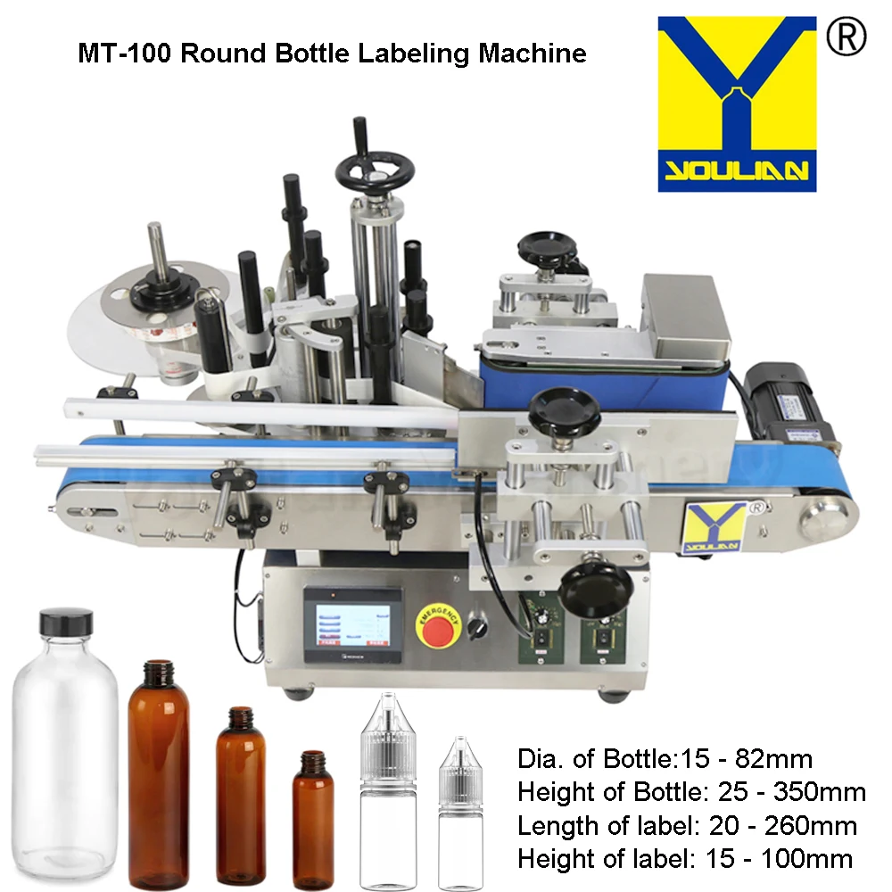 

Automatic Round Bottle Labeling Machine, Glass Bottle Label Applicator