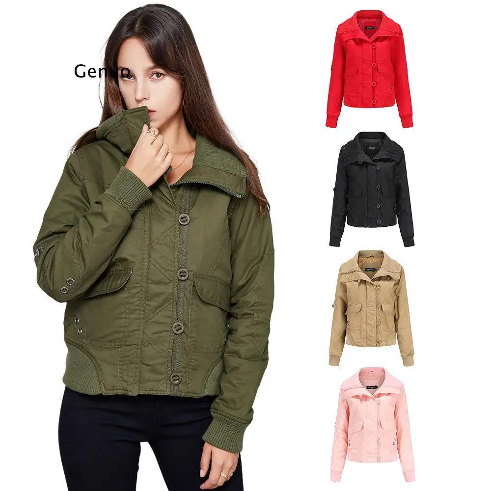 

Women's Fashion Winter Warm Overcoat Thicken Puffer Jacket Cotton-Padded Coat for Femme Short Winter Cotton Outwear