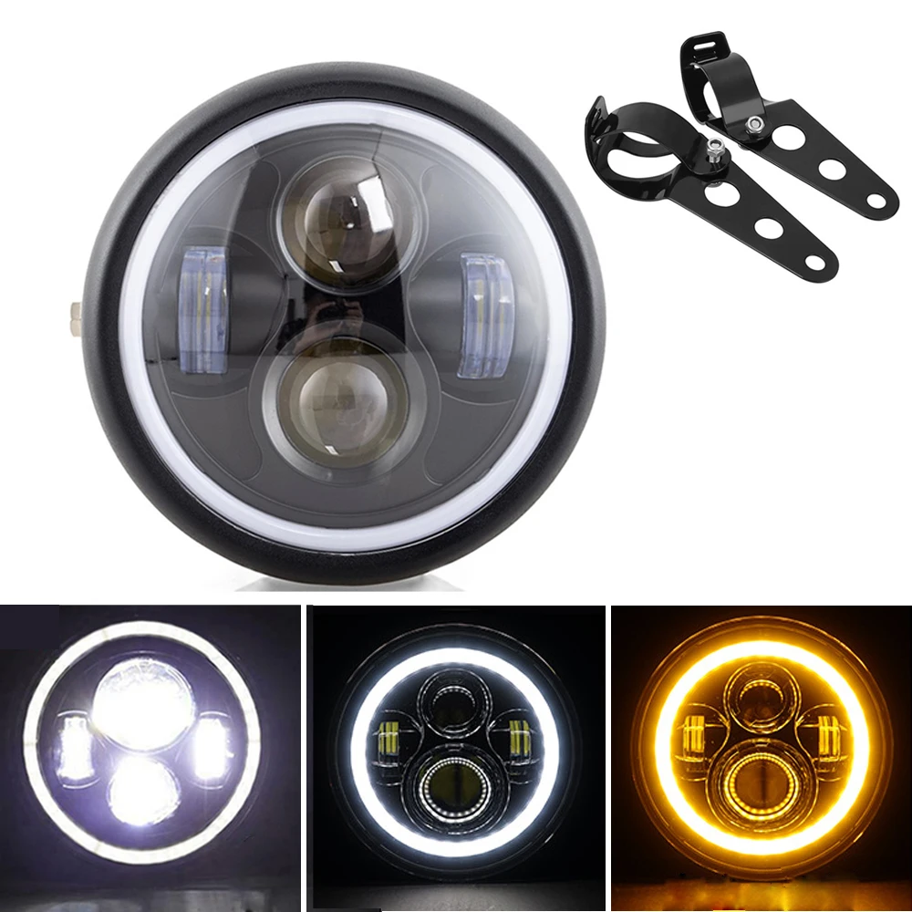 6.5 inch Cafe Racer LED Motorcycle Headlight Headlamp DRL For Ducati Scrambler 800 1100 1200 Benelli Leoncino 500 250 800 GN125