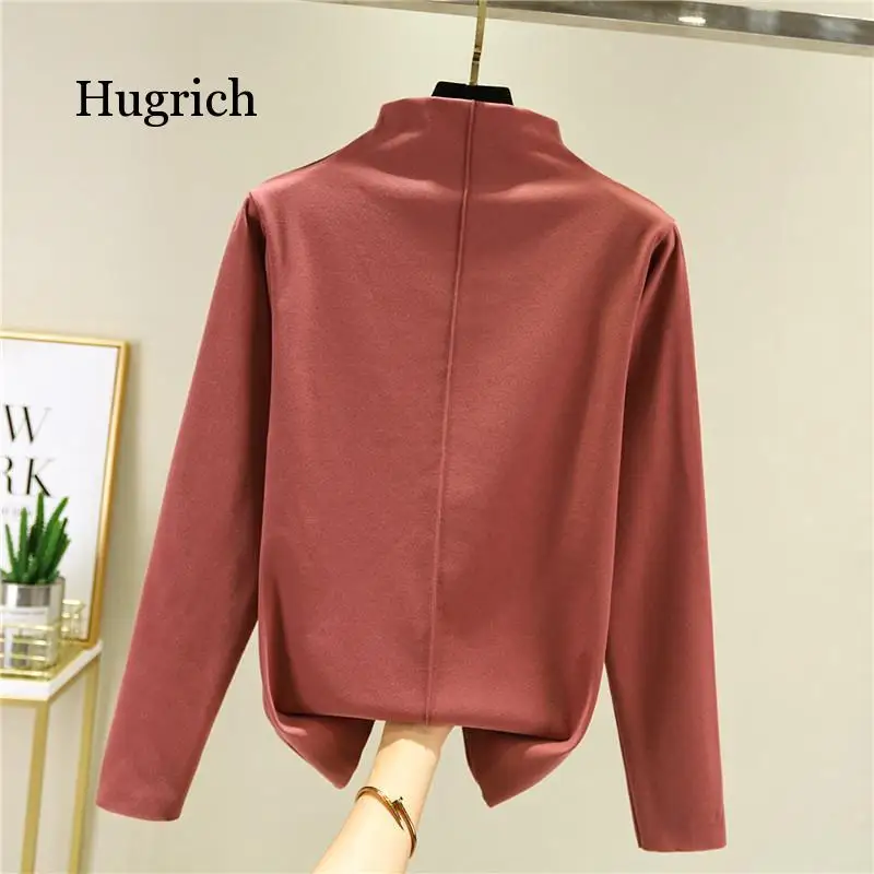 Winter Plush Cardigan Women's Long Sleeve T-Shirt Solid Color Warm Top