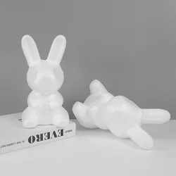 1pc White Foam Rabbit Cartoon Animal Modeling Polystyrene Styrofoam Bunny Shaped Easter Party DIY Decoration Handmade Crafts