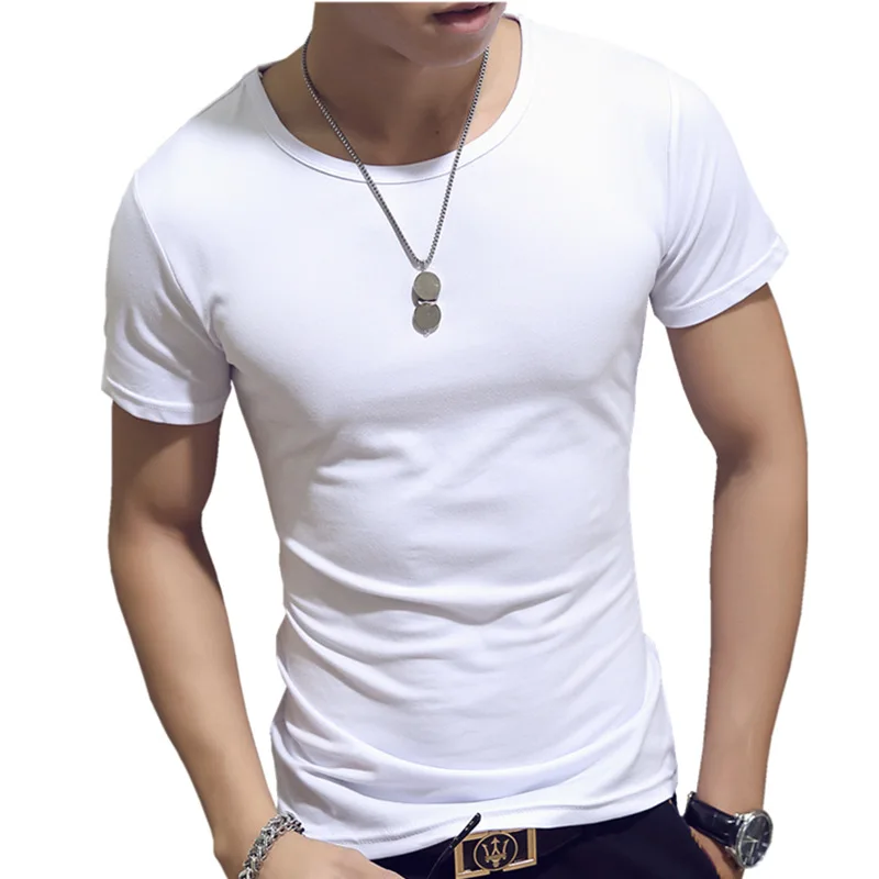 New Summer 9 colors Men T Shirt Fitness T-shirts Mens V neck Man T-shirt For Male Tshirts M-4XL Solid Color Basic Top