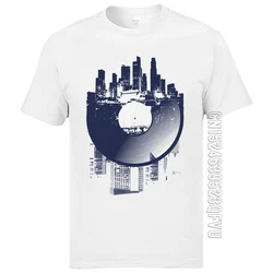 Classic Street T-Shirts London Urban Vinyl Records Architectural Style Print Mens T Shirts Hip Hop Jazz Music Country Tshirts