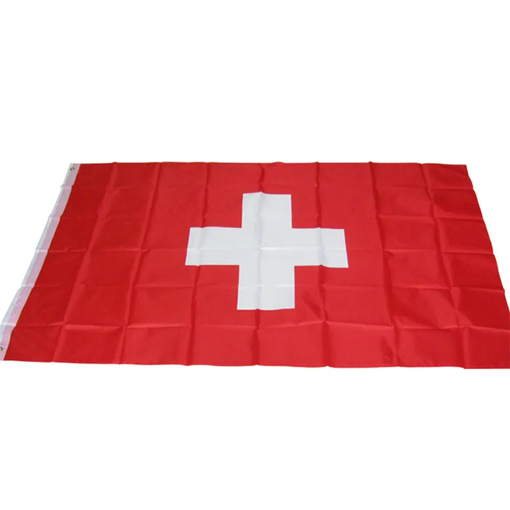 Switzerland National Flag 90X150cm Hanging Polyester White Cross CH CHE Swiss National Flags Suiza Banner For Decoration