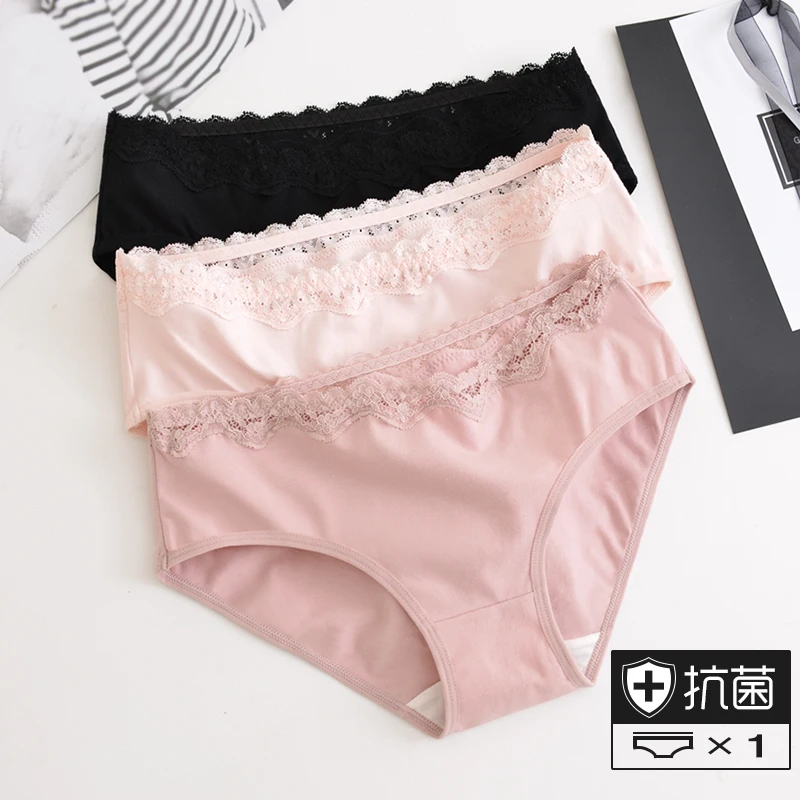 Gentle.Bear Cotton panties Lace Women\'s underwear Girl Briefs For Solid low-Rise Breathable Soft Sexy Female Lingerie