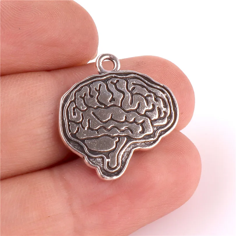 20pcs Antique Medical Organ Brain Pendant Charms For Necklace Bracelet Handmade Jewelry Making Accessories 23252