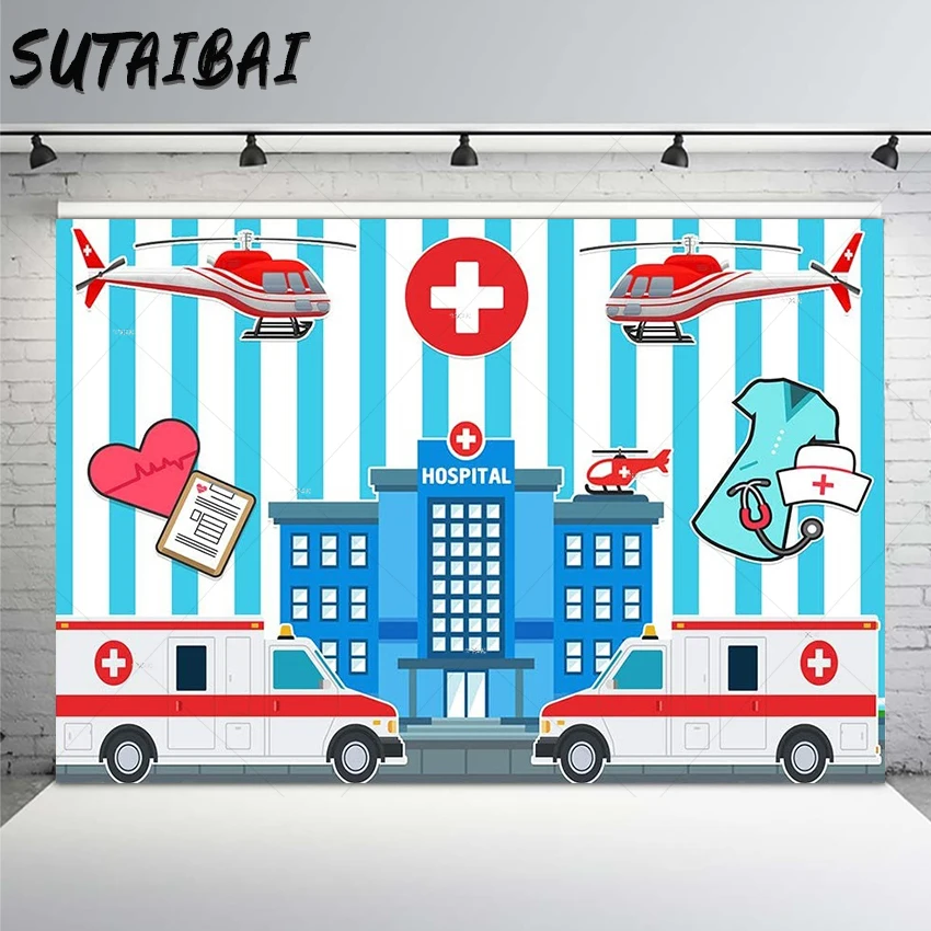 간호사 졸업 배경 병원 간호 학교 졸업 파티 사진 배경, 사진 부스 스튜디오 소품, 파티 장식