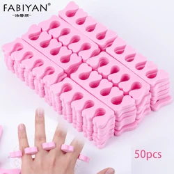 50 adet/paket pembe Nail Art Toes ayırıcılar parmak ayak sünger yumuşak jel UV araçları lehçe manikür pedikür