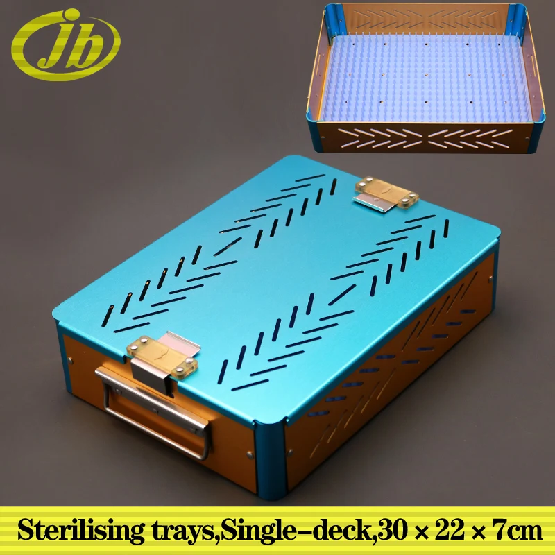 

Sterilising trays aluminium alloy single-deck 30*22*7cm medical sterilization box surgical operating instrument