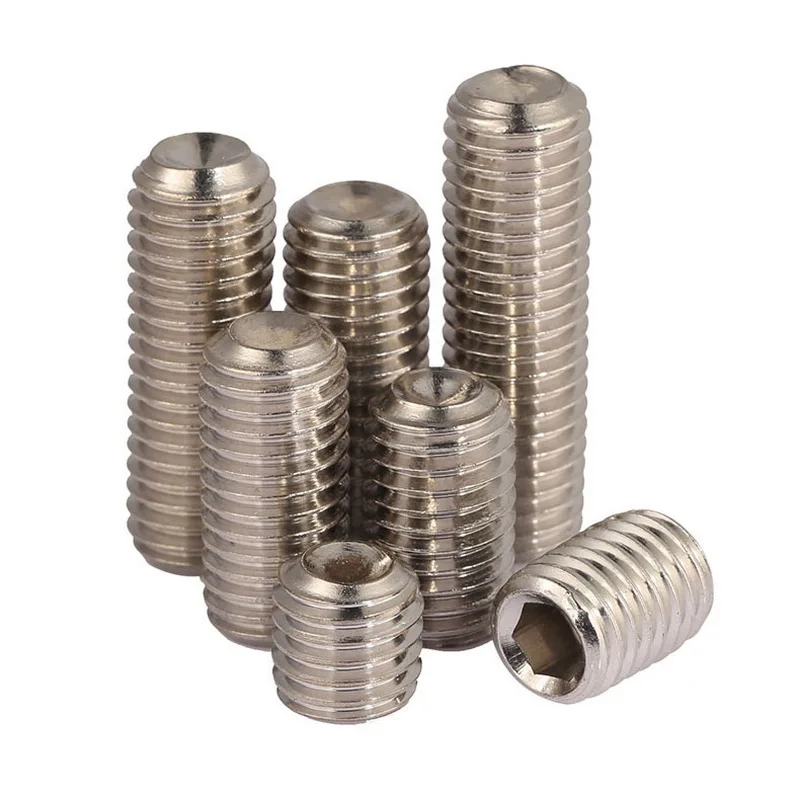 316 Stainless Steel Cup Point Hex Hexagon Socket Grub Set Screws M3 M4 M5 M6 M8 M10 Allen Bolts Length 3-30mm