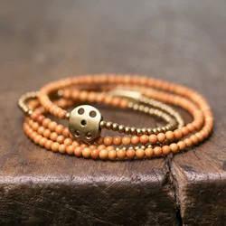 Olive Nut Vajar Bracelet 3mm Extreme Thin Multi Row Tibetan Buddhism Eco Friendly Jewelry Remain Peace Zen Healing Men Women