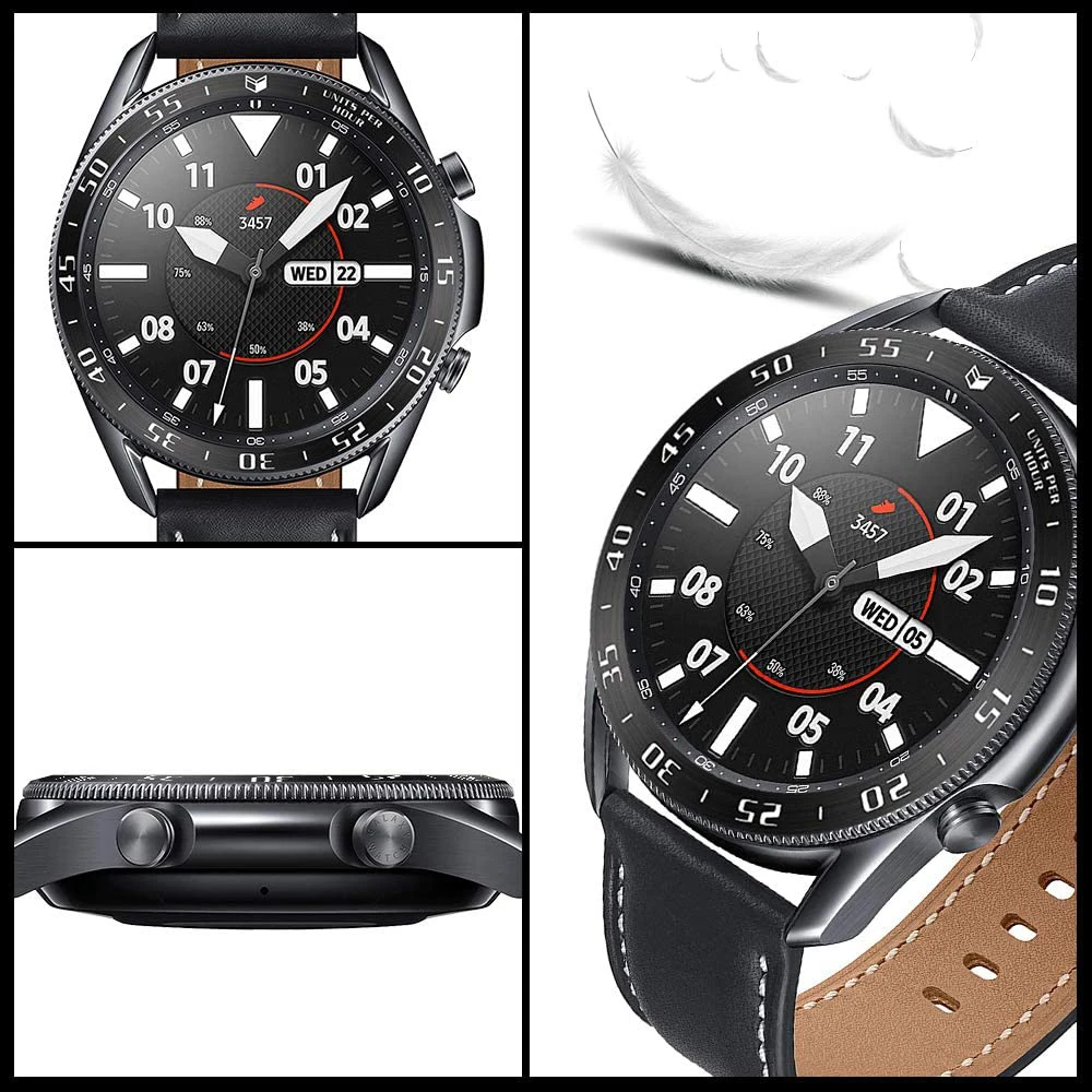 YAYUU anillo de bisel para Samsung Galaxy Watch 3, Protector de cubierta de anillo de bisel ostentoso de cristal, accesorio de 41mm y 45mm