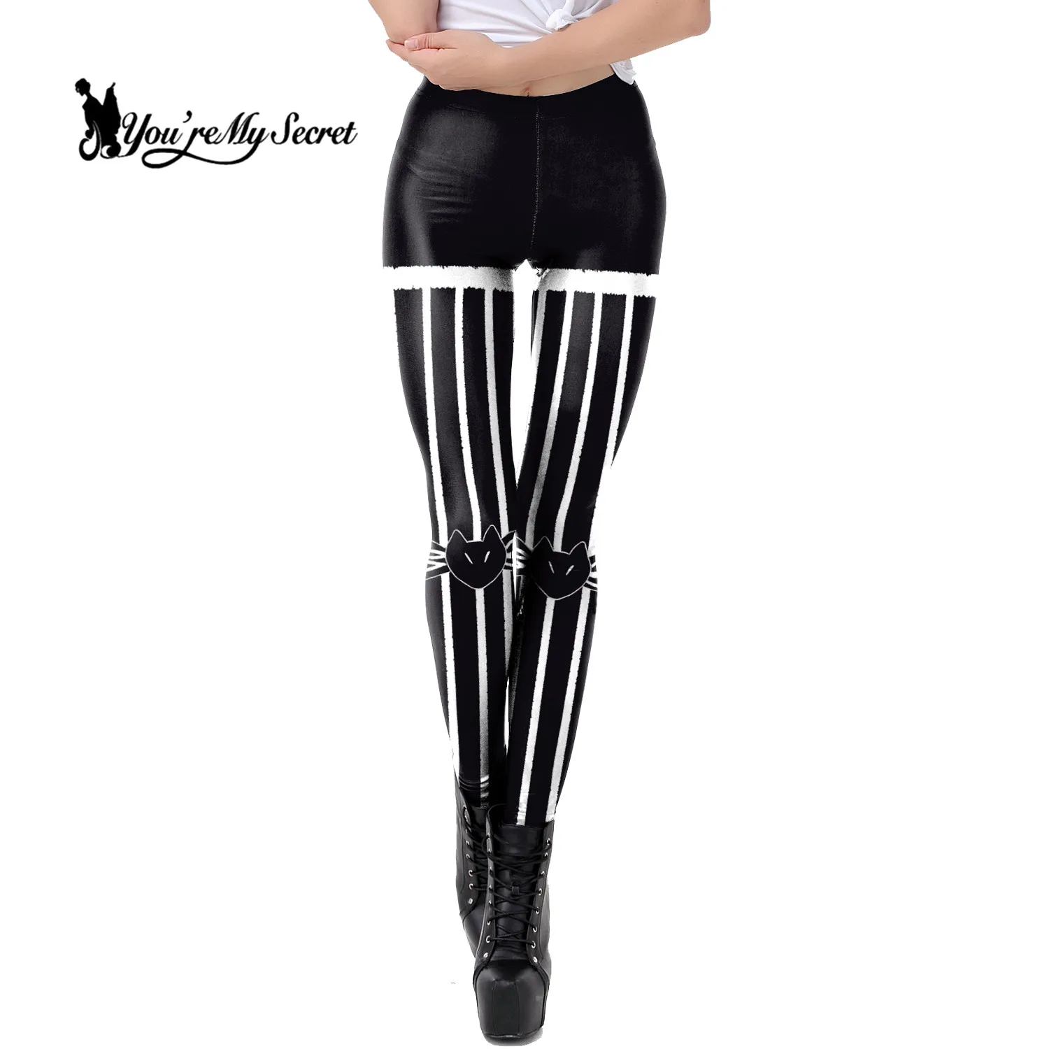 You're My SecExamen-Leggings créatifs à rayures noires et blanches pour femme, tissu doux, fitness, Halloween, impression 3D