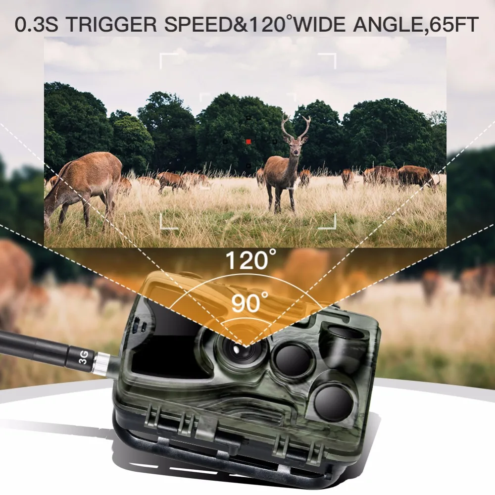 Wireless Trail Wildlife Camera 2G MMS SMS SMTP 20MP 1080P Night Vision Cellular Mobile Hunting Cameras HC801M  Metal Case