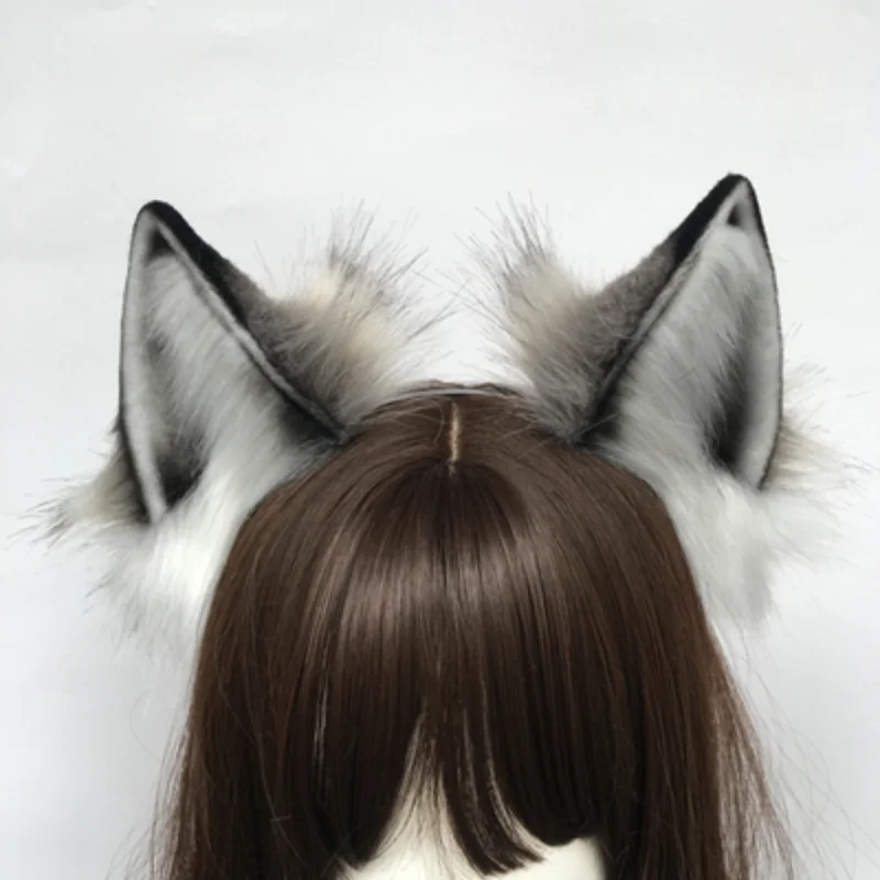 Women Cute Furry Animal Cat Ears Headband Lolita Kawaii Anime Hair Band Hoop Halloween Cosplay Party Fancy Headpiece for Girls