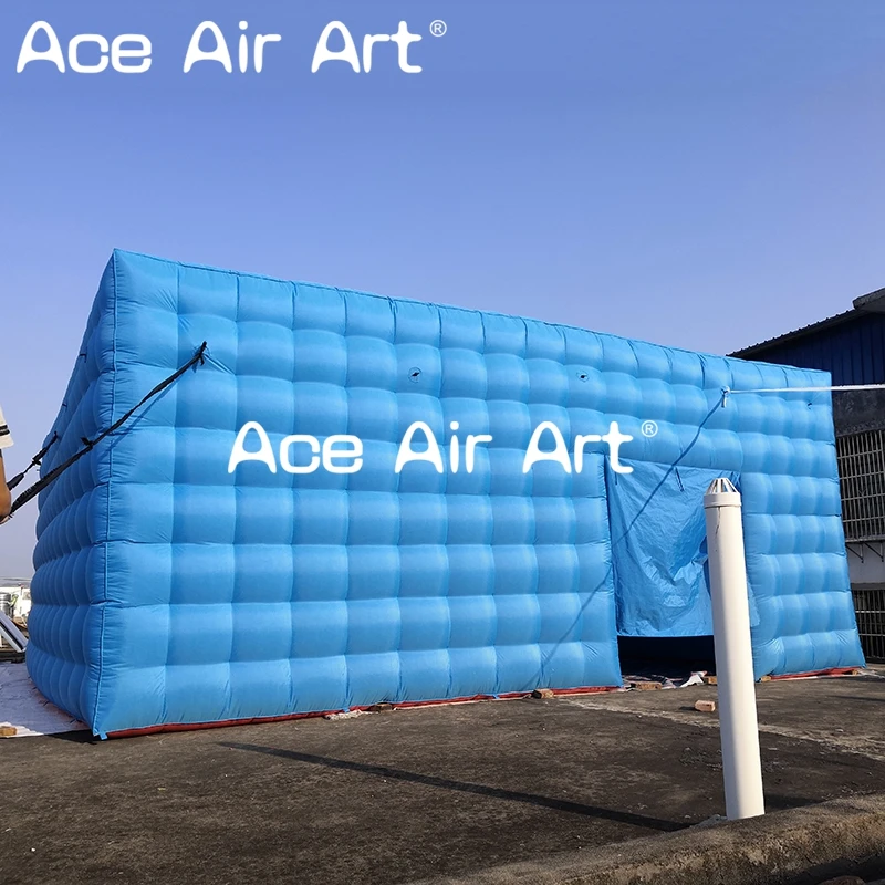 Tente cube gonflable personnalisée angiBlue, chapiteau carré à air pliable avec lumières pour grand événement commercial et abri