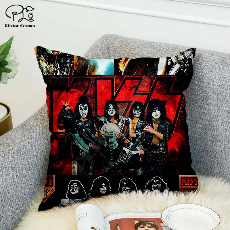 

KISS 3D printed Pillow Case Polyester Decorative Pillowcases Throw Pillow Cover Double-sided printing Home Decoration style-1