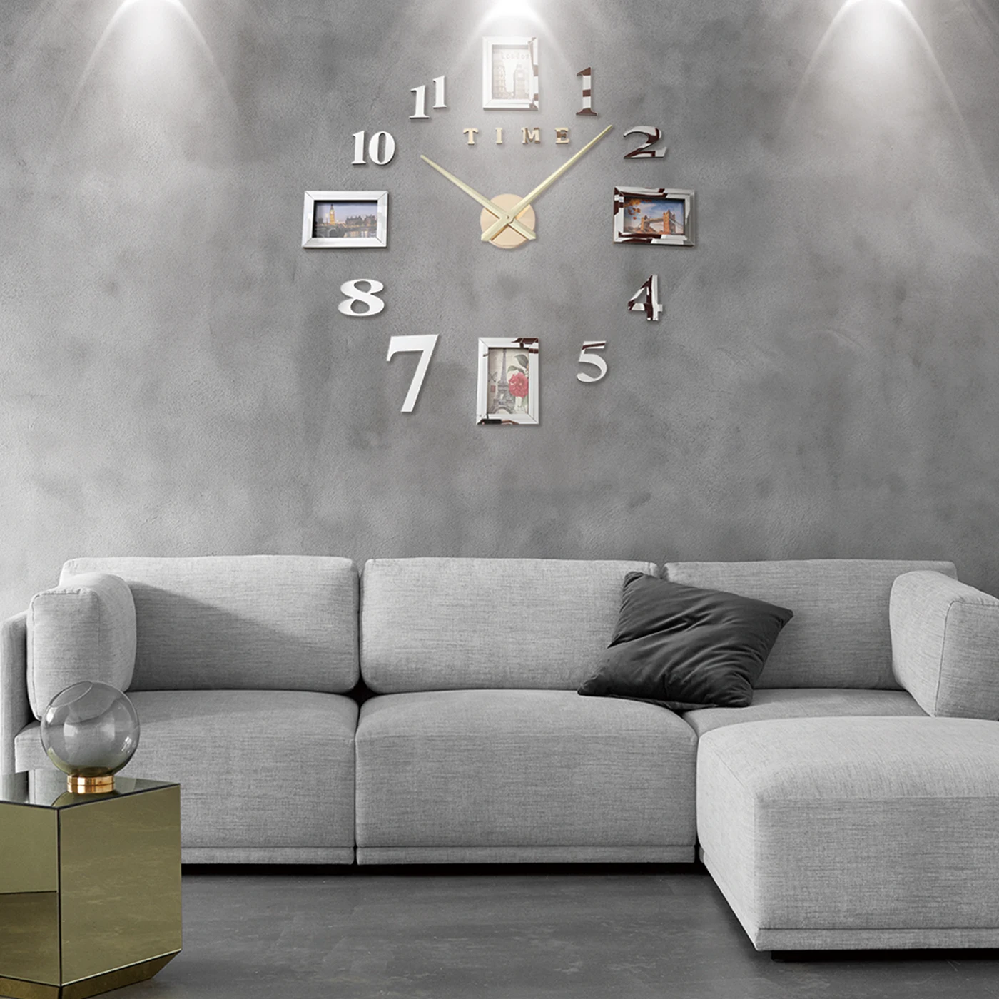 Cadre Photo Saat Horloge murale Horloge Reloj De Pared Duvar Saati Relogio De Parede Klok Design moderne Montre 3d grand lumineux