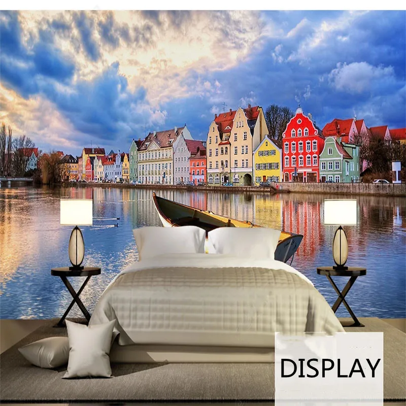 Custom Mural Wallpaper 3D Retro Nostalgic Venice City Landscape Oil Painting TV Background Wall Stickers Papel De Parede Tapety