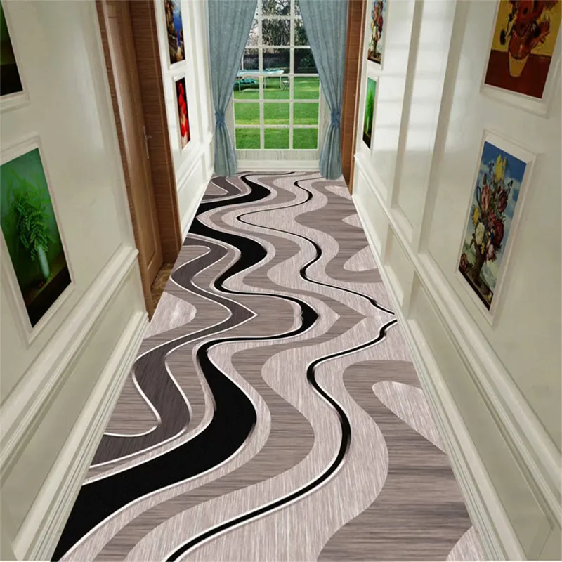 Modern Long Carpet For Stairway Nordic Corridor Hallway Carpet for Living Room Home Hotel Aisle Runner Rug Anti-slip Kitchen Mat