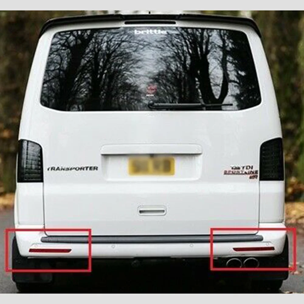 2x For  Transporter T5 2012-16 Black Smoked Rear Bumper Reflector Lamp Left and Right side rear bumper reflector light